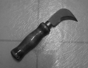 Linoleum Knife as a White-handled Knife or Boline